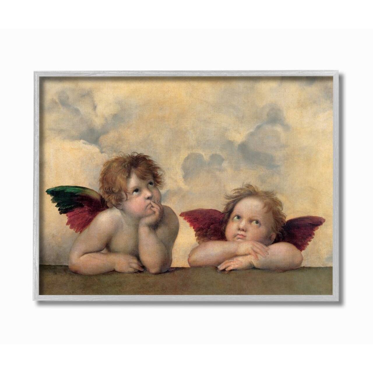 Stupell Industries Angels In Wonder Classic Framed Oil Painting